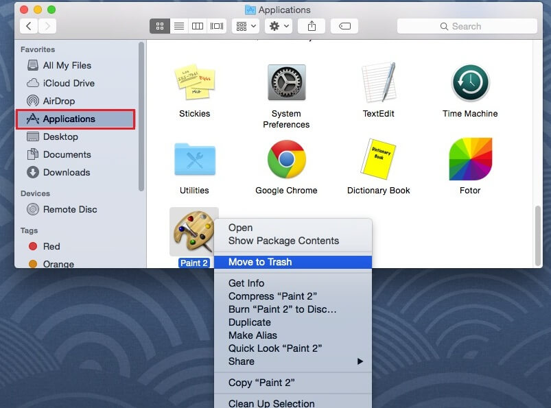 How to delete an app from my mac mini
